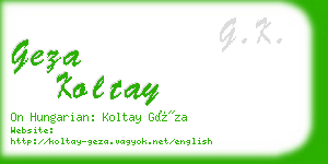 geza koltay business card